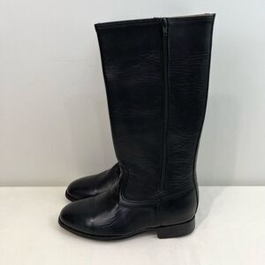 Black Leather Riding Equestrian Boots Womens Size 6